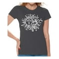thumbnail image 1 of Awkward Styles Sun and Moon T-Shirt for Women Patterned Shirts for Ladies Women Fashion Collection Tracery Tshirt for Mom Indian Pattern T-Shirt for Her Gifts for Wife Sun and Moon Shirts Sun T-Shirt, 1 of 4