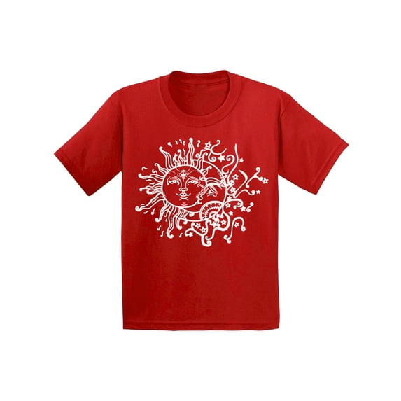 Awkward Styles Sun and Moon Toddler T Shirt Patterned Shirts for Kids Tracery Tshirt for Children Indian Pattern T-Shirt for Girls Gifts for Kids Sun Shirts for Boys Sun Unisex T-Shirt for Kids