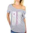 thumbnail image 1 of Awkward Styles Support American Flag Off Shoulder Shirt Women's Breast Cancer Awareness Baggy Tshirt Gifts for Breast Cancer Survivor Pink Ribbon Oversized Shirt Pink USA Flag Off The Shoulder Top, 1 of 4