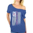 thumbnail image 1 of Awkward Styles Support American Flag Off Shoulder Shirt Women's Breast Cancer Awareness Baggy Tshirt Gifts for Breast Cancer Survivor Pink Ribbon Oversized Shirt Pink USA Flag Off The Shoulder Top, 1 of 4