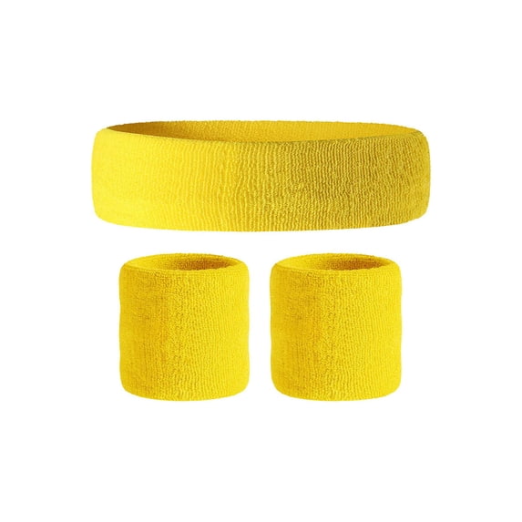 Awkward Styles Sweatband Set Yoga Wristband and Headband Perfect for Basketball Tennis Gym Running Fitness 80s Party Accessories or 4th of July Party Accessories - Retro Style Soft Cotton