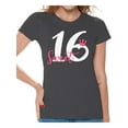 thumbnail image 1 of Awkward Styles Sweet 16 T Shirt for Ladies Sweet Sixteen Shirts for Girls Birthday Girl Shirt Birthday Gifts for Teens I am 16 T-Shirt for Her Sweet 16 Party Clothing Pink Prints Teen Party, 1 of 4