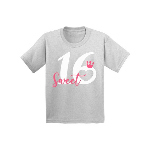 Awkward Styles Sweet 16 T Shirt for Youth Sweet Sixteen Shirts for Girls Birthday Girl Shirt Birthday Gifts for Teens I am 16 T-Shirt for Her Sweet 16 Party Clothing Pink Prints Teen Party
