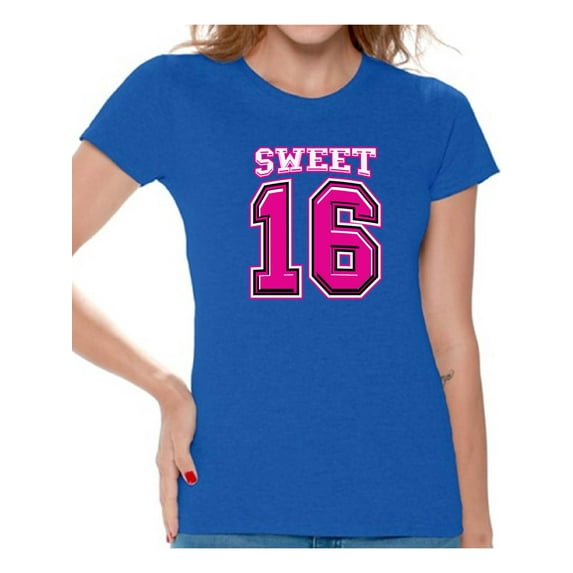 Awkward Styles Sweet Sixteen Birthday Shirt for Ladies Cute 16th Birthday Party Tee My Super Sweet Sixteen Cute Birthday Party T-Shirt