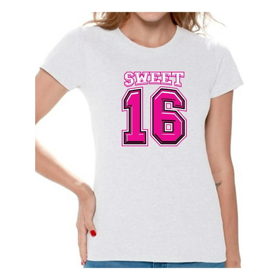 Awkward Styles Sweet Sixteen Birthday Shirt for Ladies Cute 16th Birthday Party Tee My Super Sweet Sixteen Cute Birthday Party T-Shirt