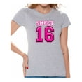 thumbnail image 1 of Awkward Styles Sweet Sixteen Birthday Shirt for Ladies Cute 16th Birthday Party Tee My Super Sweet Sixteen Cute Birthday Party T-Shirt, 1 of 4
