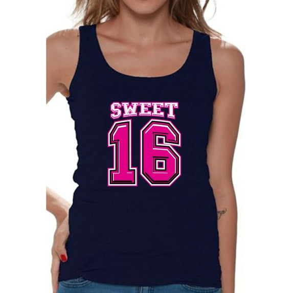 Awkward Styles Sweet Sixteen Birthday Tank Top Ladies Cute 16th Birthday Party Tank My Super Sweet Sixteen Cute Birthday Party Tank Top