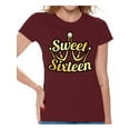 thumbnail image 1 of Awkward Styles Sweet Sixteen Shirt for Ladies Cute 16th Birthday Party Tee My Super Sweet Sixteen Cute Birthday Party T-Shirt, 1 of 4