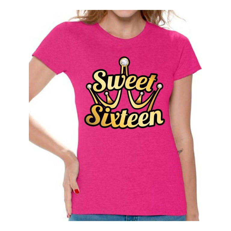 Womens Womens Sweet Sixteen T Shirt 16th Birthday Tee Womens Womens Sweet Sixteen T Shirt 16th Birthday Tee