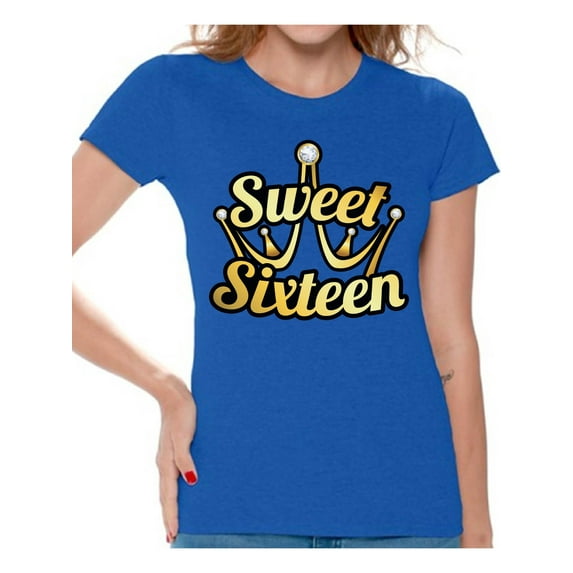 Awkward Styles Sweet Sixteen Shirt for Ladies Cute 16th Birthday Party Tee My Super Sweet Sixteen Cute Birthday Party T-Shirt