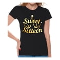 thumbnail image 1 of Awkward Styles Sweet Sixteen Shirt for Ladies Cute 16th Birthday Party Tee My Super Sweet Sixteen Cute Birthday Party T-Shirt, 1 of 4