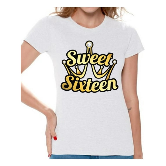 Awkward Styles Sweet Sixteen Shirt for Ladies Cute 16th Birthday Party Tee My Super Sweet Sixteen Cute Birthday Party T-Shirt
