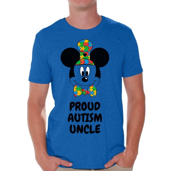 Awkward Styles T-shirt for Men Steamboat Willie Mickey Proud Autism Uncle Minnie Autism Family Mens Cotton T-shirts S M L XL 2XL 3XL Short Sleeve Graphic Tee