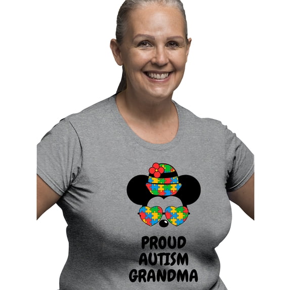 Awkward Styles T-shirt for Women Steamboat Willie Mickey Autism Proud Autism Grandma Family Minnie Ladies Cotton T-shirts S M L XL 2XL 3XL Short Sleeve Graphic Tee