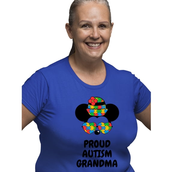 Awkward Styles T-shirt for Women Steamboat Willie Mickey Autism Proud Autism Grandma Family Minnie Ladies Cotton T-shirts S M L XL 2XL 3XL Short Sleeve Graphic Tee