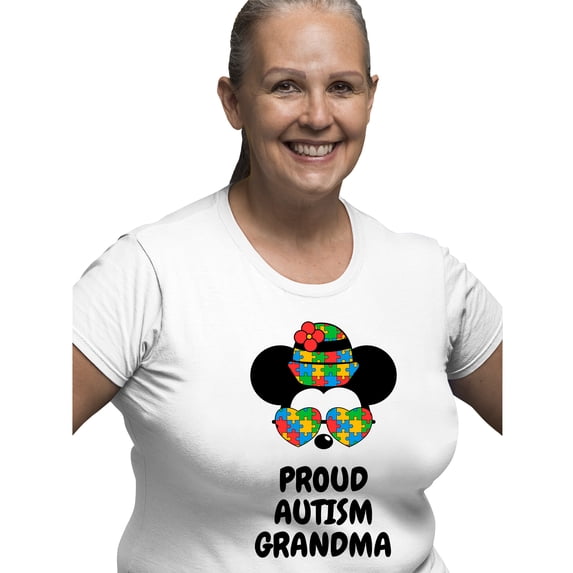 Awkward Styles T-shirt for Women Steamboat Willie Mickey Autism Proud Autism Grandma Family Minnie Ladies Cotton T-shirts S M L XL 2XL 3XL Short Sleeve Graphic Tee