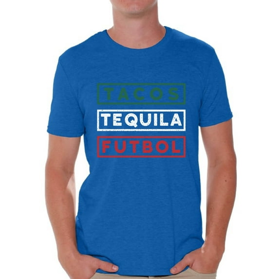 Awkward Styles Tacos Tequila Futbol Shirt for Men Mexico Shirt Tacos and Tequila Futbol Fan T Shirts Men's Mexican Soccer Tee Shirt Tacos & Tequila Tshirt Mexican Shirts Taco Tuesday Gifts for Men