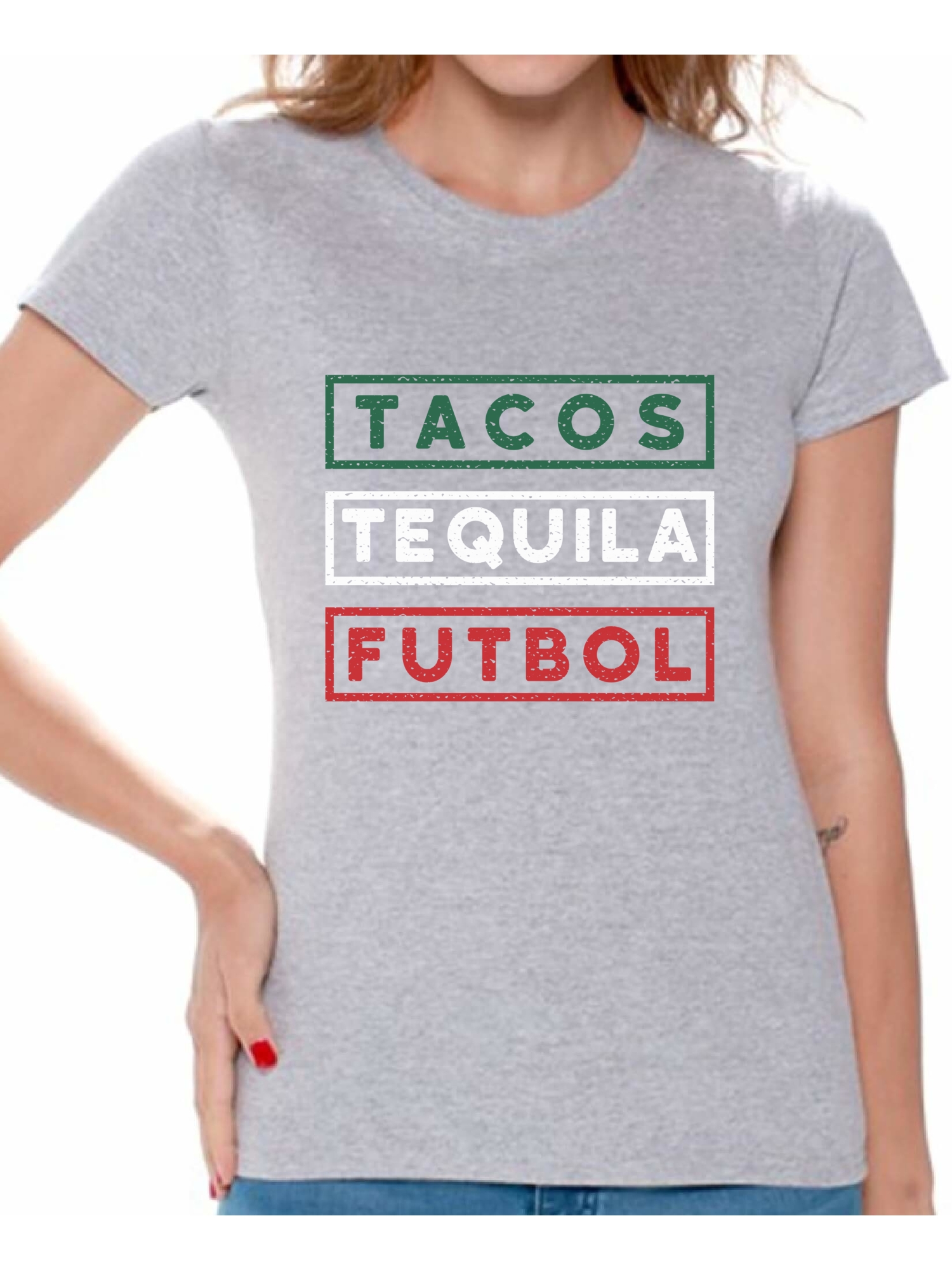Awkward Styles Tacos Tequila Futbol Shirt for Women Mexico Shirt Tacos and Tequila Futbol Fan T Shirts Womens Mexican Soccer Tee Shirt Tacos & Tequila Tshirt Mexican Shirts Taco Tuesday Gifts for Her - image 1 of 4