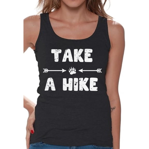 Awkward Styles Take a Hike Tank Top for Women Hike Clothes Sport Outfit Ladies Tank Top Outdoor Clothing for Ladies Cute Gifts for Her Girls Outfit Take a Hike T-shirts Hiking Tank Top for Women
