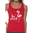 thumbnail image 1 of Awkward Styles Be Yourself Tank Top T-Shirt for Her Flamingo Shirts Summer Clothes for Women Beach Tanks Pink Flamingo Tshirt for Ladies Summer Gifts Flamingo Shirts Beach Clothing Collection, 1 of 4