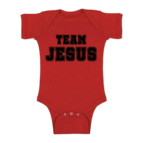 Awkward Styles Team Jesus Baby Bodysuit Short Sleeve Black Romper for Baby Christian Romper for Boys Christian One Piece for Girls Jesus Romper for Children Christian Gifts for Child Newborn Clothing
