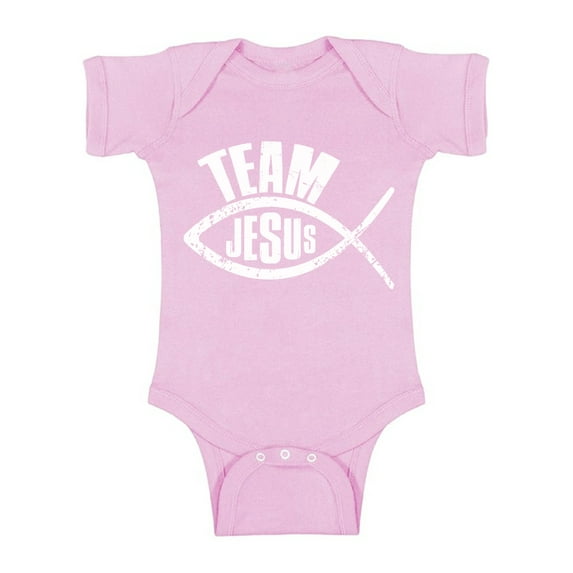 Awkward Styles Team Jesus Baby Bodysuit Short Sleeve Fish Romper for Kids Christian Romper for Boys Christian One Piece for Girls Jesus Romper for Children Christian Gifts for Child Newborn Clothing