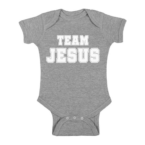 Awkward Styles Team Jesus Baby Bodysuit Short Sleeve White Romper for Baby Christian Romper for Boys Christian One Piece for Girls Jesus Romper for Children Christian Gifts for Child Newborn Clothing