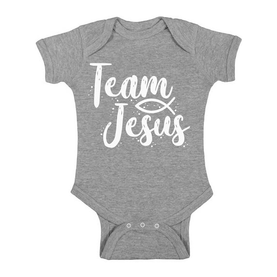 Awkward Styles Team Jesus Baby Bodysuit Short Sleeve White Romper for Kids Christian Romper for Boys Christian One Piece for Girls Jesus Romper for Children Christian Gifts for Child Newborn Clothing