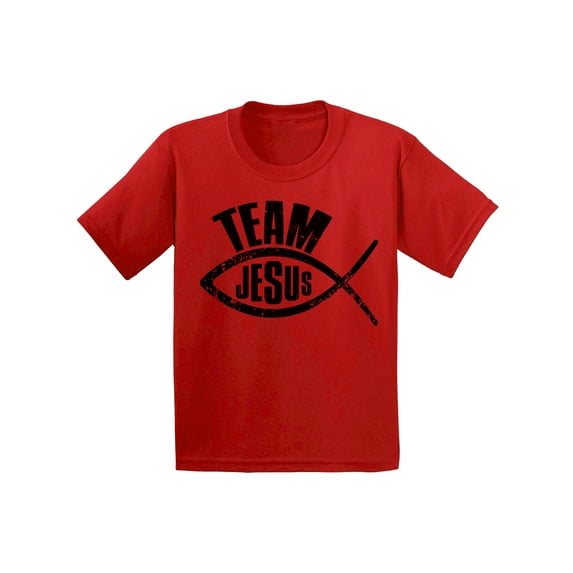 Awkward Styles Team Jesus Infant T-Shirt Team Shirt for Kids Fish T-Shirt for Boys Christian Shirts for Girls Black T-Shirt for Children Christian Gifts for Little One Jesus Clothing for Children