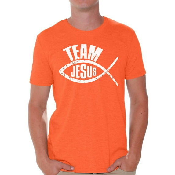 Awkward Styles Team Jesus T-Shirt for Men Christian Mens Shirts Christian Fish Clothes for Men Team Jesus T-Shirt Fish Tshirt for Men Christian Gifts Jesus Shirts Jesus Clothing Collection for Men