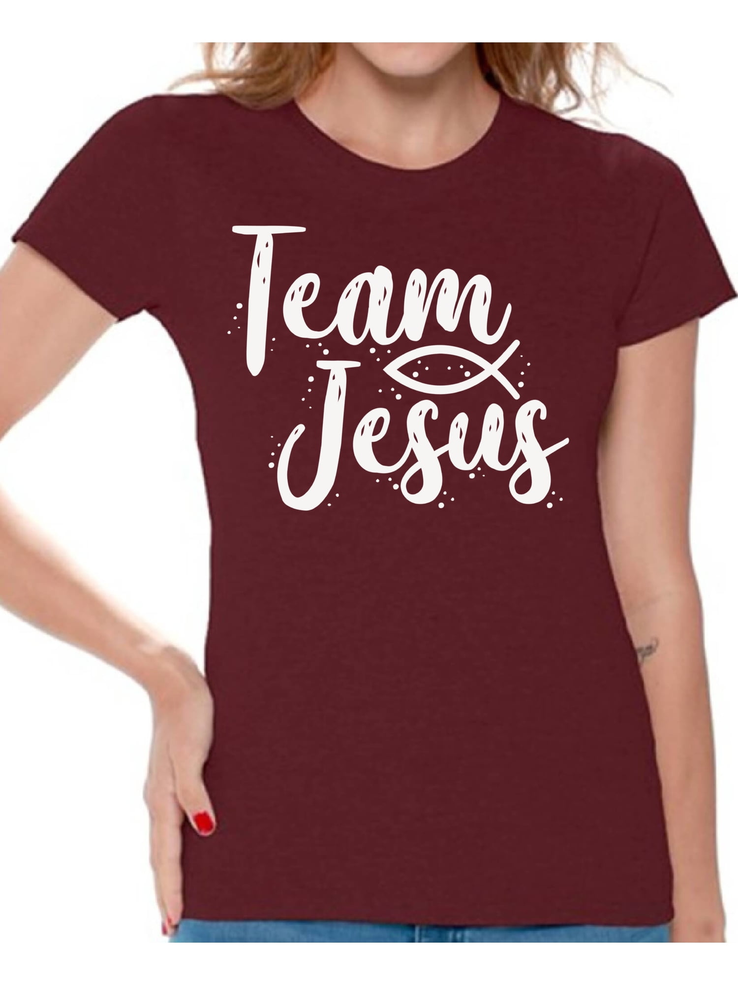 Awkward Styles Team Jesus T-Shirt for Women Church Womens Tee