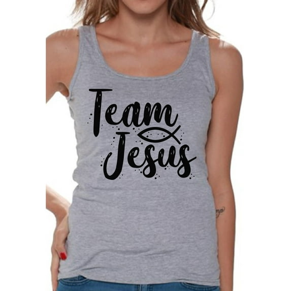 Awkward Styles Team Jesus Tank Top for Her Christian Shirts Christian Black Clothes for Women Team Jesus Ladies Tanks Christ Tshirt for Ladies Christian Gifts Jesus Shirts Jesus Clothing Collection