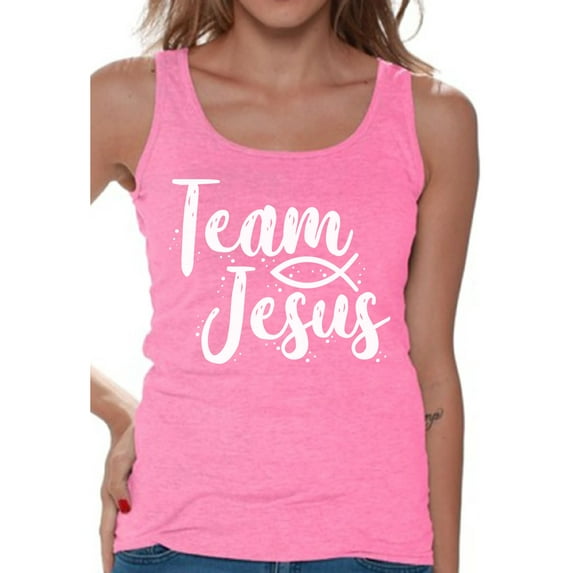 Awkward Styles Team Jesus Tank Top for Her Christian Shirts Christian White Clothes for Women Team Jesus Ladies Tanks Christ Tshirt for Ladies Christian Gifts Jesus Shirts Jesus Clothing Collection