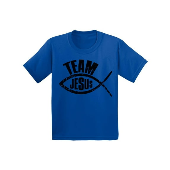 Awkward Styles Team Jesus Toddler T-Shirt for Kids Fish T-Shirt for Boys Christian Shirts for Girls Black Jesus T-Shirt for Children Christian Gifts for Little One Jesus Clothing for Children