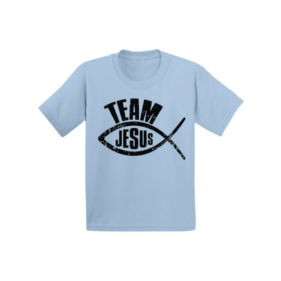 Awkward Styles Team Jesus Toddler T-Shirt for Kids Fish T-Shirt for Boys Christian Shirts for Girls Black Jesus T-Shirt for Children Christian Gifts for Little One Jesus Clothing for Children
