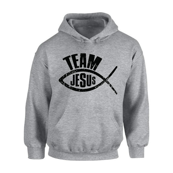 Awkward Styles Team Jesus Unisex Hoodie Fish Hoodie for Him Black Clothes Collection Team Jesus Hoodies for Women Jesus Sweater for Men Christian Gifts for Her Jesus Outfit for Men and Women