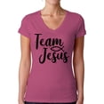 thumbnail image 1 of Awkward Styles Team Jesus V Neck Shirt for Her Christian Shirts Christian Black Clothes for Women Team Jesus T-Shirt Christ Tshirt for Ladies Christian Gifts Jesus Shirts Jesus Clothing Collection, 1 of 4