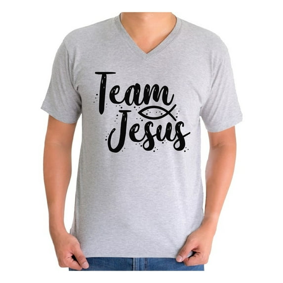 Awkward Styles Team Jesus Vneck Shirt for Men Christian Shirts Christian Black Clothes for Men Team Jesus T-Shirt Christ Tshirt for Men Christian Gifts Jesus Shirts Jesus Clothing Collection for Men