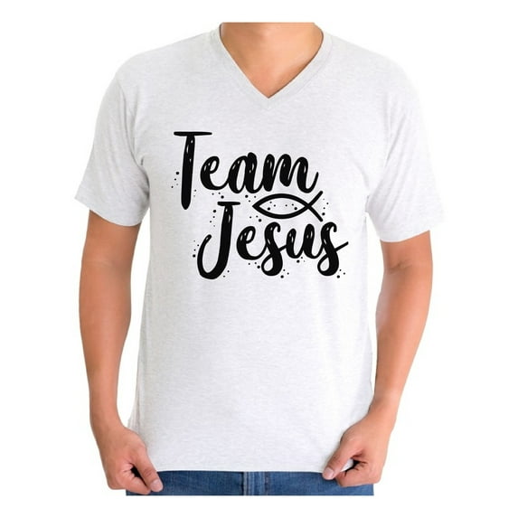 Awkward Styles Team Jesus Vneck Shirt for Men Christian Shirts Christian Black Clothes for Men Team Jesus T-Shirt Christ Tshirt for Men Christian Gifts Jesus Shirts Jesus Clothing Collection for Men