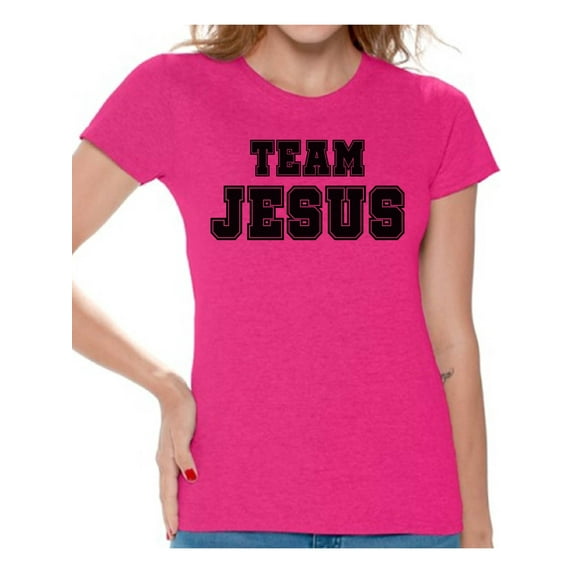 Awkward Styles Team Jesus Womens T-Shirt Black Shirt for Girls Christian Clothing for Ladies Christian Gifts for Girlfriend Jesus Shirts Jesus Team Clothing Collection for Women Jesus T Shirt for Her