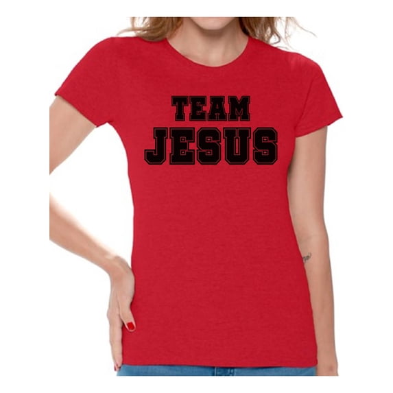 Awkward Styles Team Jesus Womens T-Shirt Black Shirt for Girls Christian Clothing for Ladies Christian Gifts for Girlfriend Jesus Shirts Jesus Team Clothing Collection for Women Jesus T Shirt for Her