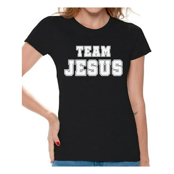 Awkward Styles Team Jesus Womens T-Shirt White Shirt for Girls Christian Clothing for Ladies Christian Gifts for Girlfriend Jesus Shirts Jesus Team Clothing Collection for Women Jesus T Shirt for Her