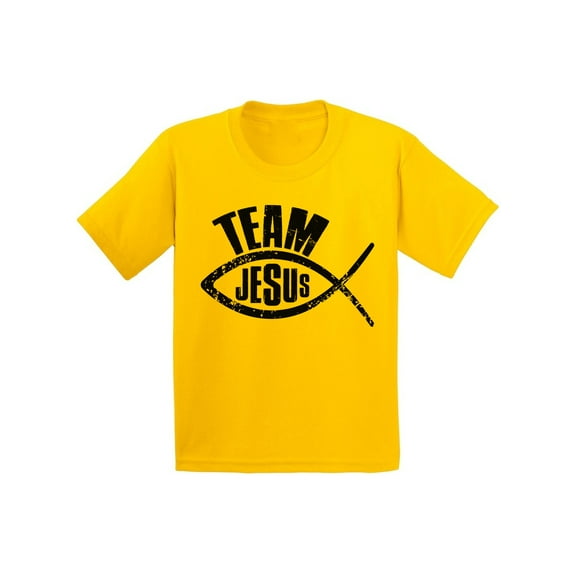 Awkward Styles Team Jesus Youth T Shirt Fish Shirt for Kids Christian T Shirt for Boys Christian Shirts for Girls Black T-Shirt for Children Christian Gifts for Little One Jesus Clothing for Children