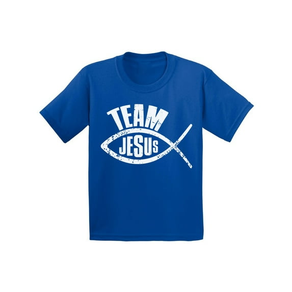 Awkward Styles Team Jesus Youth T Shirt Fish Shirt for Kids Christian T Shirt for Boys Christian Shirts for Girls Jesus T-Shirt for Children Christian Gifts for Little One Jesus Clothing for Children