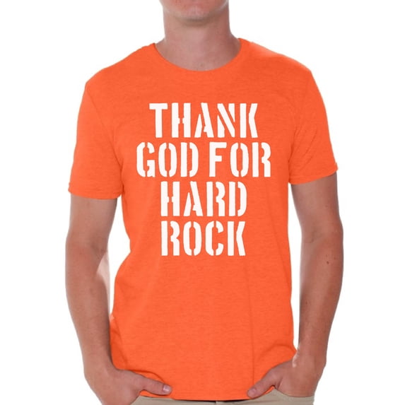 Awkward Styles Thank God for Hard Rock T Shirt for Men Christian Mens Shirts Christian Clothes for Husband Religious Shirt Christian Birthday Gifts Jesus Shirts Coffee Clothing Hard Rock Mens T Shirt