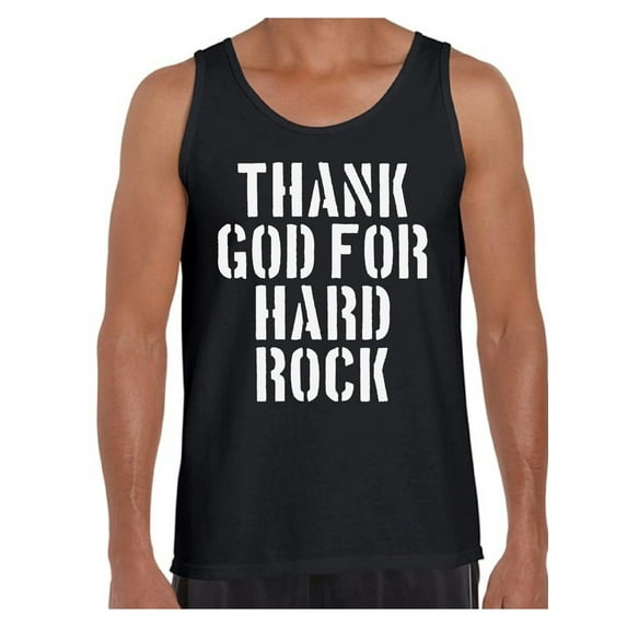 Awkward Styles Thank God for Hard Rock Tank Top Shirt for Men Christian Mens Tanks Clothes for Men Religious Tanks Christian Birthday Gifts God Shirts Coffee Clothing Thank God for Rock Mens Shirt