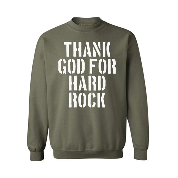 Awkward Styles Thank God for Hard Rock Unisex Sweatshirt Christian Sweatshirt for Her Religious Collection Hard Rock Crewneck for Women Coffee Sweater for Men Christian Gifts Rock Outfit God Sweater