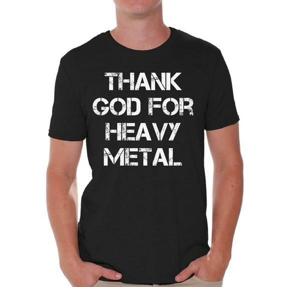 Awkward Styles Thank God for Heavy Metal T Shirt for Men Christian Mens Shirts Christian Clothes for Husband Religious Shirt Christian Birthday Gifts Jesus Shirts Coffee Clothing Metal Mens T Shirt