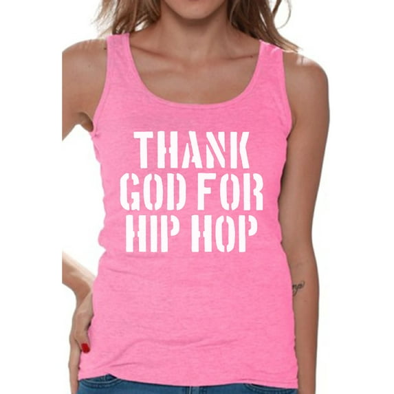 Awkward Styles Thank God for Hip Hop Tank Top for Women Christian Clothes for Ladies Religious Womens T-Shirt Christian Gifts God Tank Top Hip Hop Clothing Jesus T Shirt for Her Hip Hop Ladies Shirt