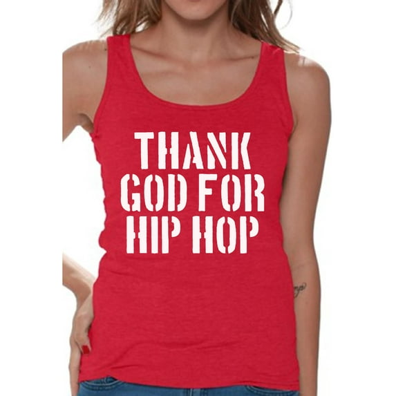 Awkward Styles Thank God for Hip Hop Tank Top for Women Christian Clothes for Ladies Religious Womens T-Shirt Christian Gifts God Tank Top Hip Hop Clothing Jesus T Shirt for Her Hip Hop Ladies Shirt